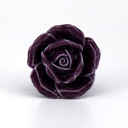 8xUnique Rose Flower Knobs Cabinet Drawer Pulls Dresser Cupboard Door Knobs Handle Furniture Hardware Kit Nursery Home Decor - (Color: Red)