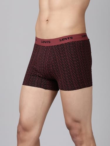Image of Levi's 022 Trunk for Men | Cotton Stretch Fabric | Printed Men's Underwear | Anti-Roll Waistband | Extra Supportive Gusset | Functional Fly | No Ride-Up | Mid Length Fit | Tagless | Pack of 2