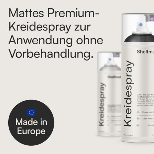 shelfmade Kreidespray beige - hochwertige Kreide Sprühfarbe beige - matte chalk Sprayfarben - deckendes Chalk Spray (Bone - Beigebraun)