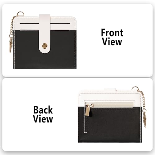Image of Airkit Small Wallet Women RFID, PU Leather Card Holder with Keychain | Slim Compact Zipper Coin Purse for Ladies, Travel Holiday Gifts for Mom, Cute Mini Bifold Wallets