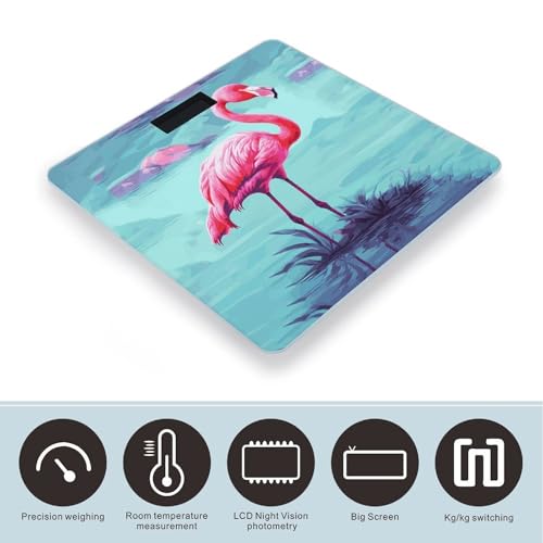 Báscula digital de baño con plataforma de vidrio templado miniatura 3
