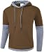 Guoji Men's Casual Slim Fit Long Sleeve T-Shirt with Hooded/Hoodies Tops (B26-Armygreen Large)