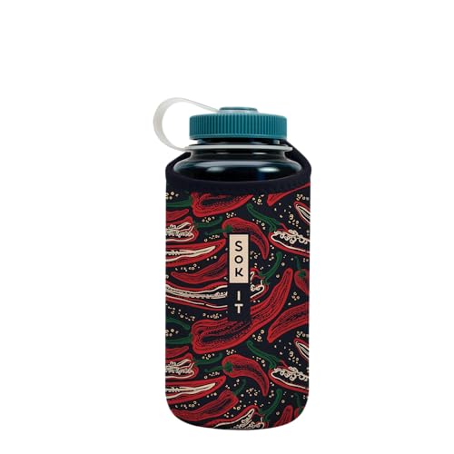 Sok It BotlSok Water Bottle Sleeve Insulated Neoprene Cover (Hot Stuff, Fits 32oz Nalgene)
