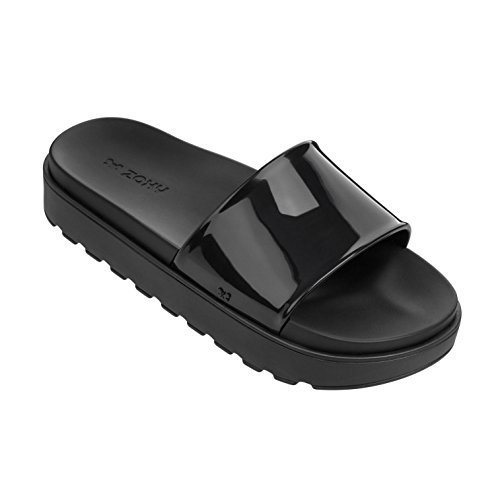 Zaxy Pantoufle Noir Femme Nu-Pieds Plat Casual Sandale 38