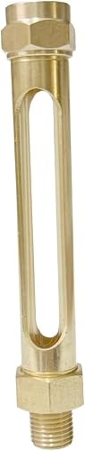 Oil Liquid Level Gauge Sight Glass 1/4" 3/8" 1/2" BSP Male Thread Brass Striaght Double-Window Tubular Oil Liquid Level Indicator Sight Glass Gauge(300mm,1/2")