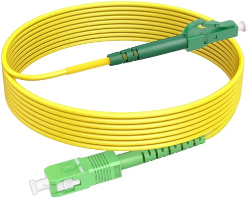 RamboCables Kabel światłowodowy SC/APC do LC/APC, OS2 Singlemode patch Cable 9/125 μm LSZH, FTTH, żółty 2 m