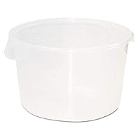 Vista 17 de Rubbermaid Productos comerciales Contenedor redondo de plástico para almacenamiento de alimentos con asa, 4 cuartos de galón, amarillo, rango