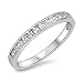 Double Accent Sterling Silver Wedding Ring Princess Cut Channel Set Wedding Band 3MM (Size 5 to 12)