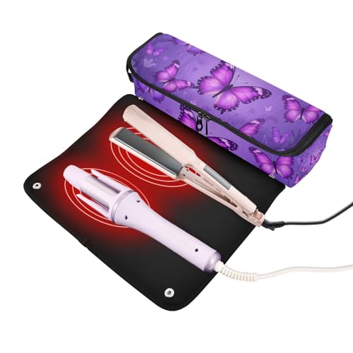 Bolsa de viaje para herramientas de cabello con tapete resistente al calor miniatura 2