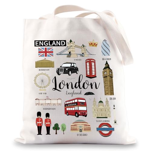 BWKTOP Londres - Bolsa de lona - Regalos de recuerdos de Londres - Bolsa de hombro y viaje, Londres, 14.56 inches (L) x 12.59 (W)