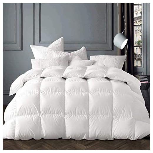 Globon Winter White Goose Down Comforter King Size,Down Duvet Insert 60 OZ, 700 Fill Power, 400 Thread Count 100% Cotton Cover, with Corner Tabs, White