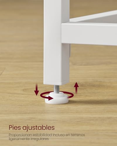 Miniatura 6 de VASAGLE Escritorio, Mesa Oficina Pequeña y Estación Trabajo, Mesa para Teletrabajo, Estudio, Dormitorio, 50 x 100 x 76 cm, Estilo Moderno, Estructura Metal, Blanco Arce y Blanco Nube LWD041W44