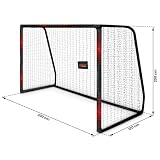 Neo-Sport Bramka Do Piłki Nożnej Dla Dzieci i Dorosłych Z Pokrowcem Na Stelaż 300 x 200 x 120 cm Czarno-Czerwona Kropki