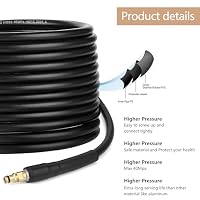 20M Hochdruckschlauch für Kärcher K2 K3 K4 K5 K6 K7, Hochdruckreiniger schlauch mit Click Quick Connect Stecksystem, Hochdruckreiniger Schlauch Zubehör, Hochdruck Verlängerung Ersatzschlauch – Ansicht 2