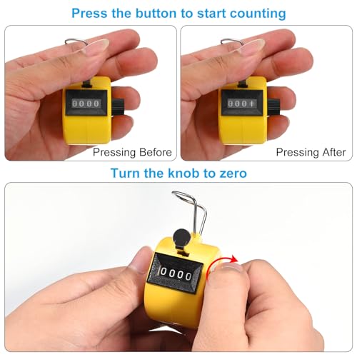 Compteur de clicker à 4 chiffres en plastique PATIKIL pour pointage manuel