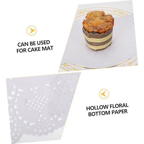 Napperons Papier Dentelle Absorbants Huile pour Support Gâteau et Dessert - 8