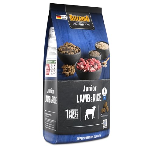 Belcando Junior Lamb & Rice Hundefutter | Trockenfutter für empfindliche Junghunde | Alleinfuttermittel für Junghunde ab 4 Monaten (1 kg neu)