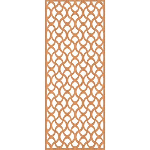Image of 15 3 /8 inchW x 39 3 /8 inchH x 3 /8 inchT Resort Decorative Fretwork Wood Wall Panels, Cherry