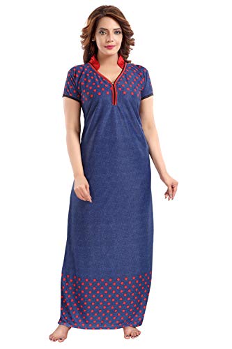 Image of Fabme Women's Satin Floor Length Night Dress Nighty