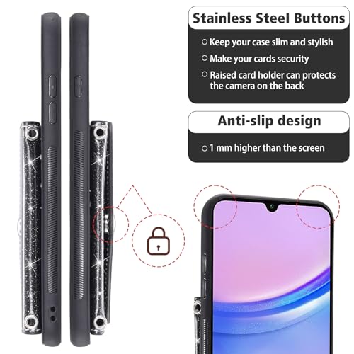 Écran brisé évité : étui portefeuille Samsung Galaxy A15 5G avec verre trempé inclus - 7