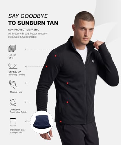 Image of ZENSHARK UPF 50+ Sunscreen Jacket for Men & Women | UV Protection Anti-Tan Jacket, Full Sleeve Quick-Dry Breathable | Lightweight Running, Cycling, Cricket, Trekking | S-3XL