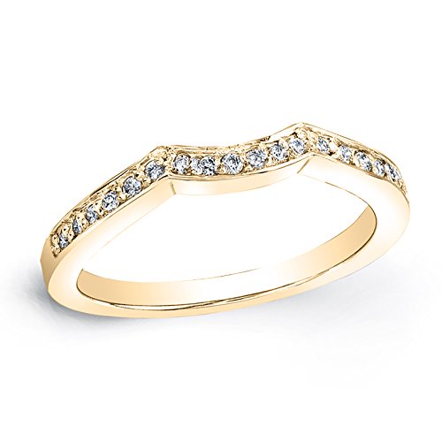 14k Gold Round-Cut Diamond Wedding Ring (1/6 cttw, J-K color, I1-I2 clarity) Size 4-9 - Main Image