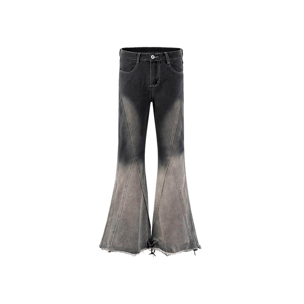 Jean dégradé pour flâner en ville confortablement en pantalon long à pied large