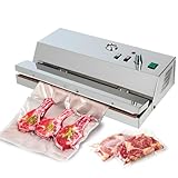 Avilia Vakuumiergerät aus Edelstahl, 37 x 27 x 11 cm, 200 W, LED-Anzeigen, Vakuumfunktion und Schutz vor Flüssigkeiten, Lötstab 32 cm, 2 Modi automatisch und manuell