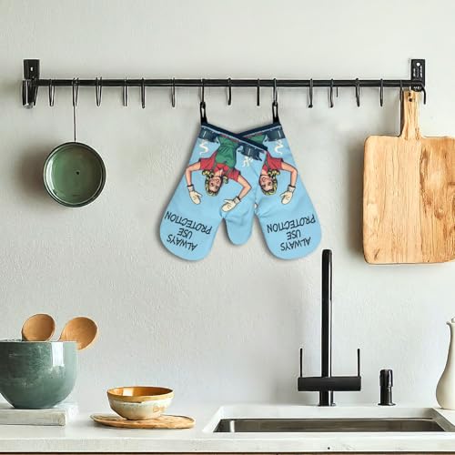 Gant de cuisine amusant lot de 2 maniques vintage résistantes à la chaleur cadeau pâtisserie - 6