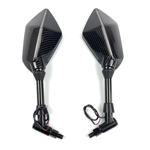 Rétroviseurs latéraux universels pour moto avec lumière LED et miroir grand angle