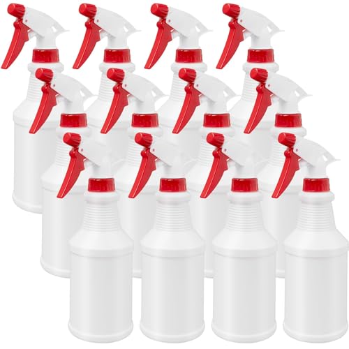 ASMIZ 12 Pack 500ml Plastic Trigger Spray Bottles, Refillable Empty Spray Bottle for Cleaning, Adjustable Nozzle Stream/Mist Sprayer Bottle with Safety for Bathroom, Kitchen, Commercial, Residential
