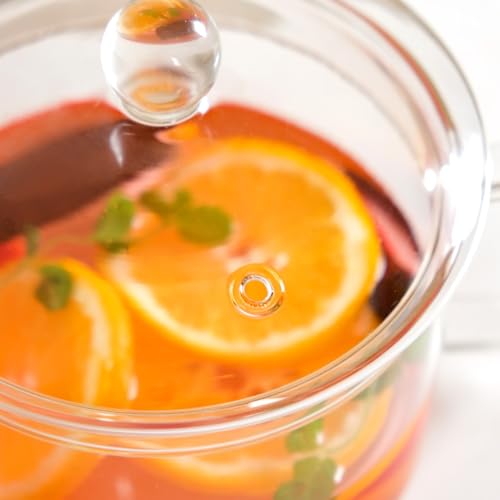 Image of Nestasia Borosilicate Glass Cooking Pot with Glass Lid (1700 ml) - Transparent Casserole with Air Vent Lid & Handle on Gas Stove | Microwave & Dishwasher Safe Durable Handi for Kitchen