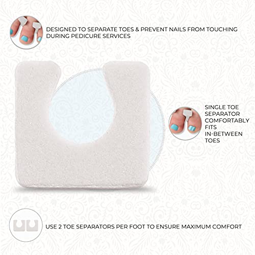 Image of ForPro Sole Toe Separators, White, Individual Toe Separators for Pedicures, 144-Count (Pack of 2)
