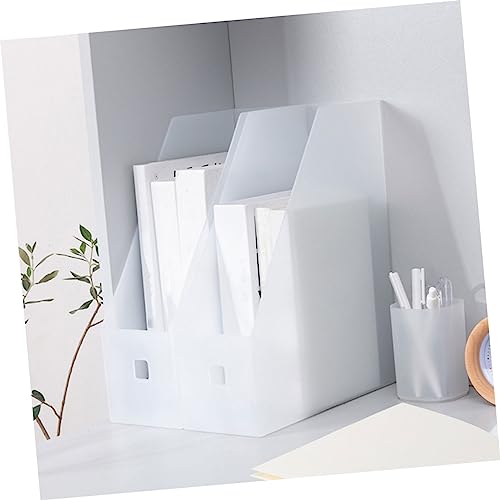 GRIRIW 2pcs Transparent File Rack Multipurpose Desktop Document Organizer for Office Home and Study Vertical Bookshelf for Efficient File Storage and Management - Image 4