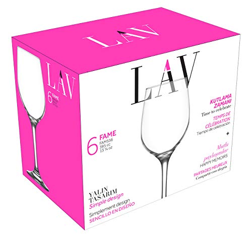 Verres à vin de dégustation transparents avec pied stable lot de 6 - 7