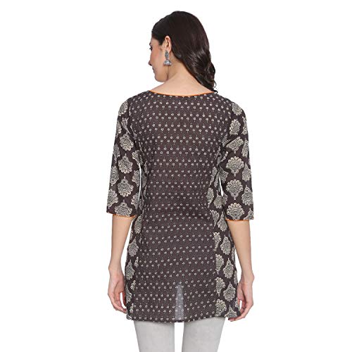 Image of Rapsodia Women's Red & Blue Sanganeri Block Print Short Kurti, Jaipuri Traditional Printed Tunic for Girls and Women
