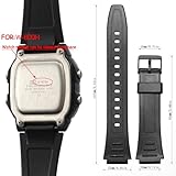 18mm rubber strap Compatible with Casio W800HG Series watch band W-800H replacement bracelet (Black band Black buckle) - Image 2