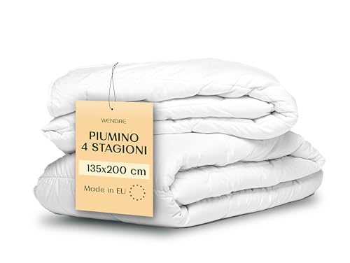 Wendre Piumino 4 Stagioni Singolo 135x200 – 2 Piumini Separati Unibili (150+250 GSM) – Piumino Doppia Temperatura OEKO-TEX, Lavabile e Anallergico