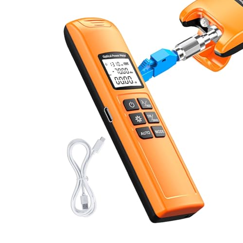 Medidor de fibra óptica recargable y portátil para pruebas FTTH y CATV con interfaz SC FC ST