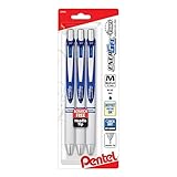 Pentel® EnerGel™ RTX Pearl Pens, Needle Point, 0.7 mm, Pearl Barrel, Blue Ink, Pack Of 3 Pens