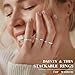 Dainty 1mm Sterling Silver Plated Rings for Women, Thin Cute Non Tarnish Wedding Band Set for Stacking, Simple Plain Minimalist Dome Bands Thumb Pinky Ring 3PCS Jewelry Gift Comfort Fit Size 8