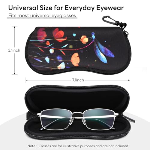 Image of Sunglasses Case with Belt Clip, Ultra Light Neoprene Zipper Soft Padded Glasses Case for Women Men