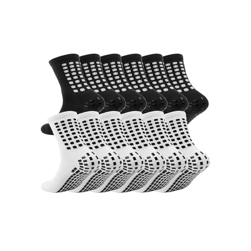 fjberrtsat 6 Pairs Kids Grip Soccer Socks