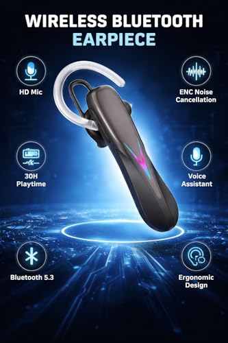 Image of 𝟏𝟓 𝐘𝐄𝐀𝐑𝐒 𝐖𝐀𝐑𝐑𝐀𝐍𝐓𝐘 New Version Single Bluetooth with Mic, Touch ON /Off Feature,48Hrs Battery,Designed for Crystal-Clear Sound & Comfortable Fit for All Smartphones
