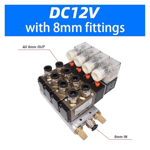 Électrovanne 4V310-10 AC220V pour centraliser et commander 6 vérins pneumatiques - 3