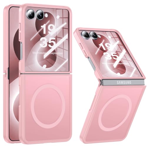 Image of NO.1 Magnetic for Samsung Galaxy Z Flip 8 Case with MagSafe | [Military Grade Drop Tested][Translucent Matte][Anti-Fingerprint] Soft Silicone Bumper for Samsung Flip 8 Case Slim,Pink