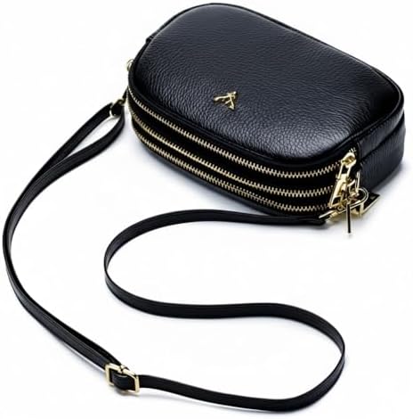 Bolsa Transversal Feminina de Couro Legítimo Tamanho Pequeno Desi...