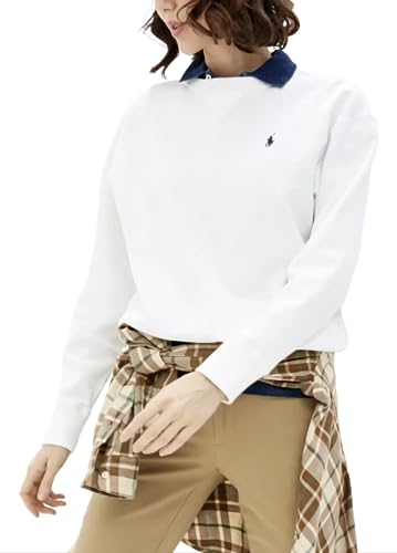 Ralph Lauren Damen Sweat Pullover (as3, Alpha, m, Regular, Regular, Weiß)