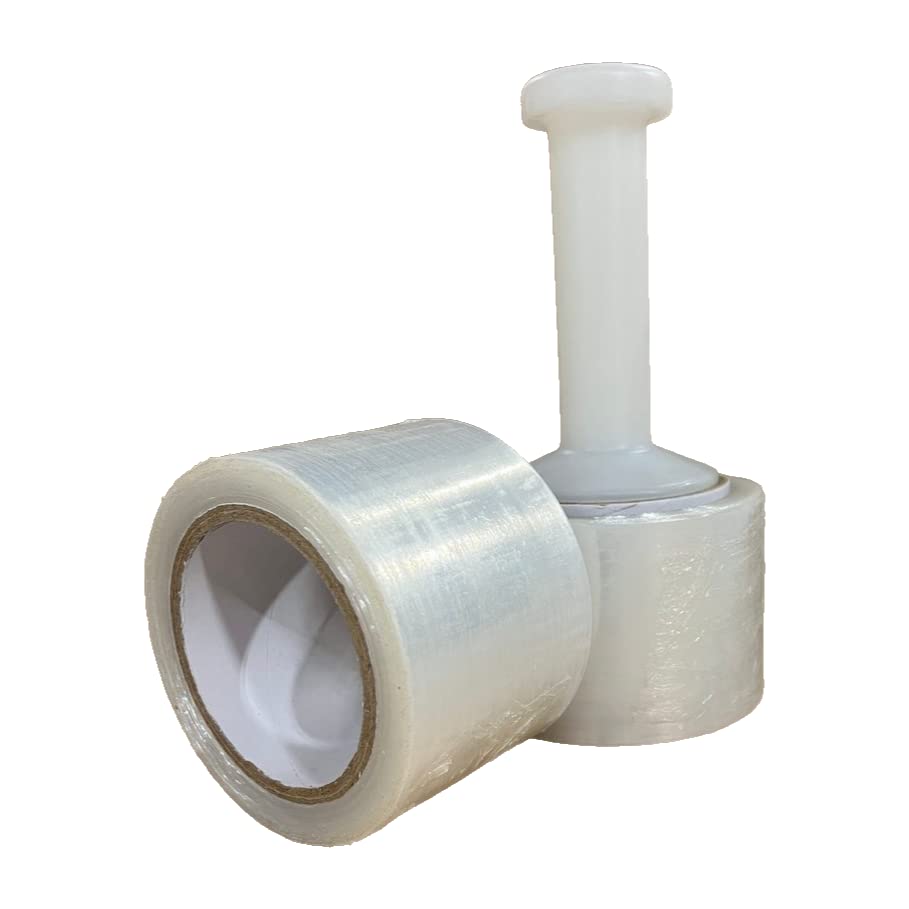 Supply Air 3 Inch x 1000 Feet Clear Stretch Wrap Film 80 Gauge Hand Wrap with Handle