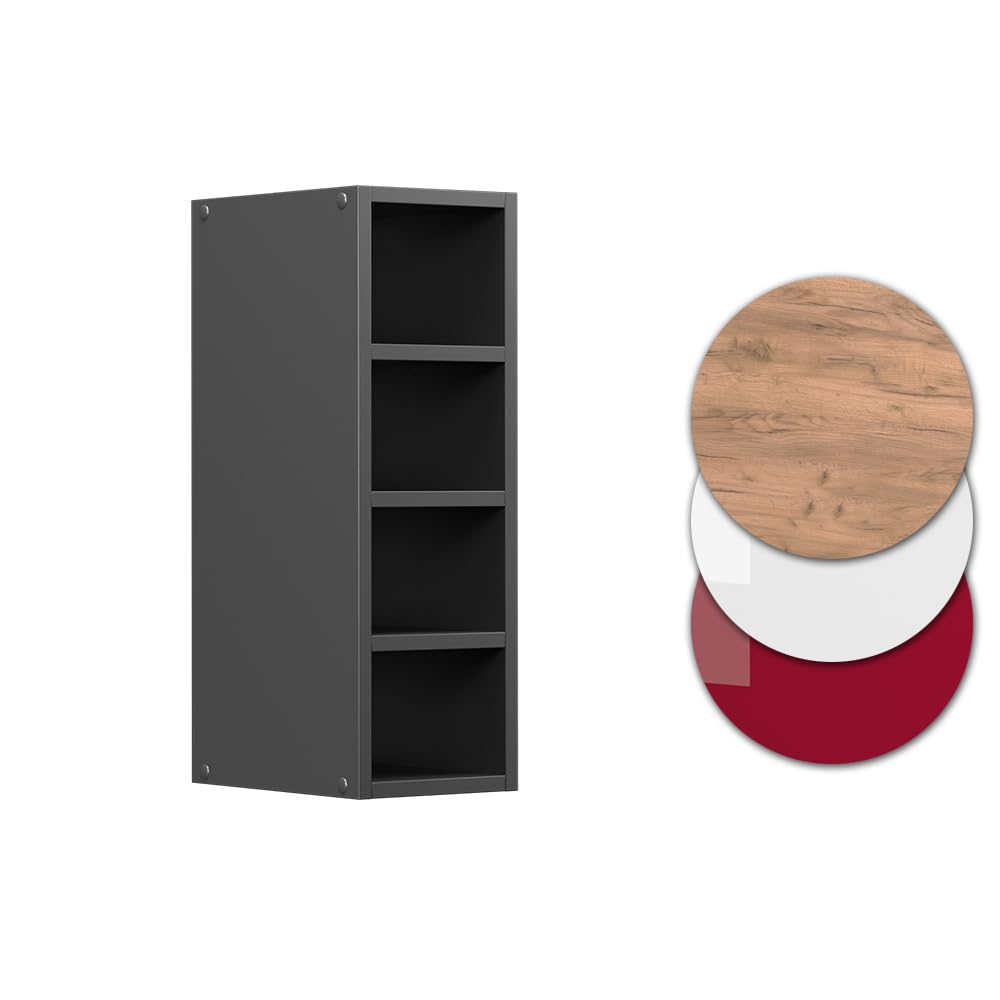 Vicco Pensile R-Line, Antracite, 20 cm, per la libera combinazione all'interno di sistemi cucina modulari